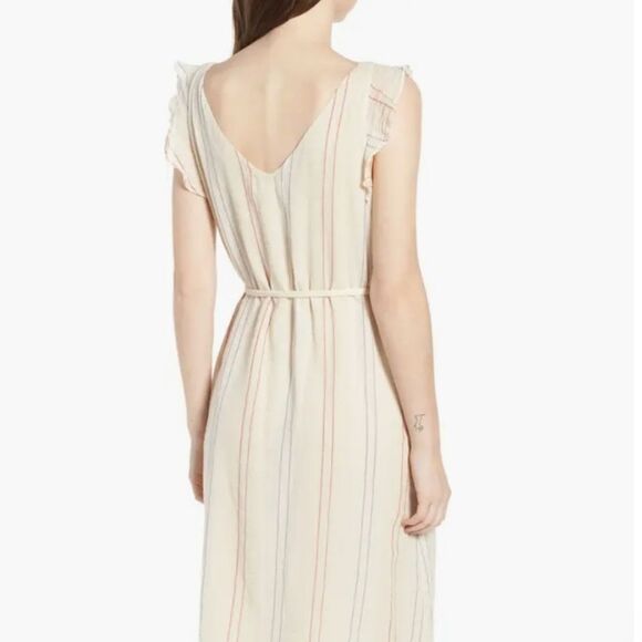 Velvet by Graham & Spencer Calico Stripe belted dress size L - Picture 5 of 7